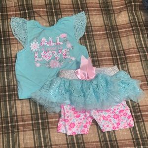 Two Piece Floral Tutu Set